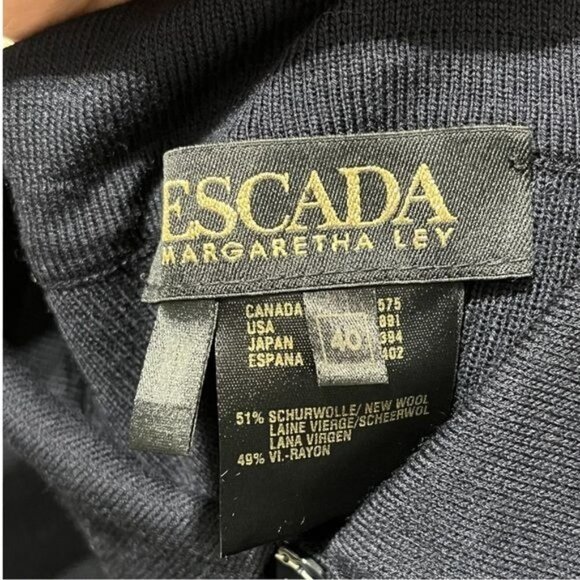 Escada Margaretha Ley Navy Jacket Size 10 - Picture 5 of 6